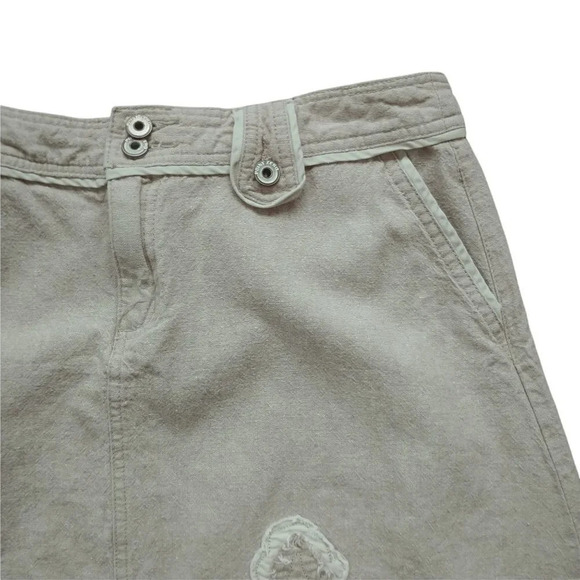 Point Zero A-Line Skirt  Neutral Tan Beige Raw Embroidery 11/12 - Picture 4 of 9